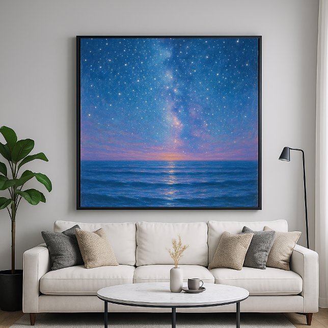 Affiche Starry Night Seascape - Pastel Painting Style (Créateur téléchargé)