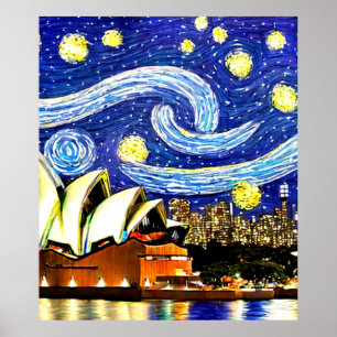 Affiche Starry Night Sydney Australia Opera House