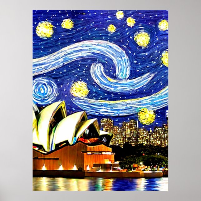 Affiche Starry Night Sydney Australia Opera House (Devant)