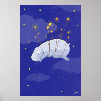 Affiche Starry Starry Hippo, un billet d'illustration pour