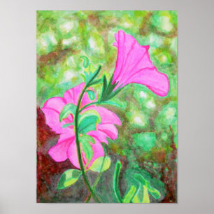 Affiche Starry, starry morning glory watercolor