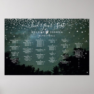 AFFICHE STARS NIGHT SKY SEAAT CHART, ALPHA