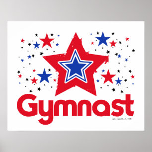 Affiche Stars patriotiques Gymnastique par Golly Girls