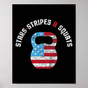Affiche Stars Stripes And Squad Gym Usa Drapeau 4th J