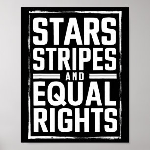 Affiche Stars Stripes Et Égalité Des Droits 4 juillet Femi