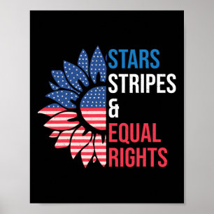 Affiche Stars Stripes Et Égalité Des Droits 4 juillet Femm