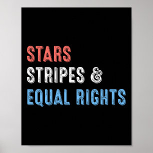 Affiche Stars Stripes Et Égalité Des Droits 4 juillet Femm