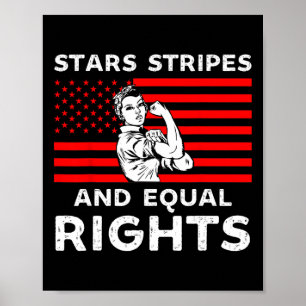 Affiche Stars Stripes Et Égalité Des Droits 4 juillet Femm