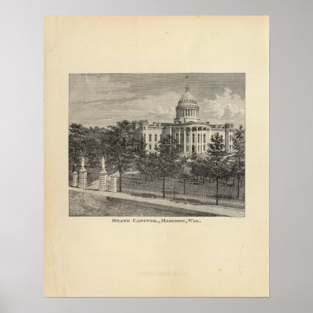Affiche State Capitol, Madison, Wis (Devant)