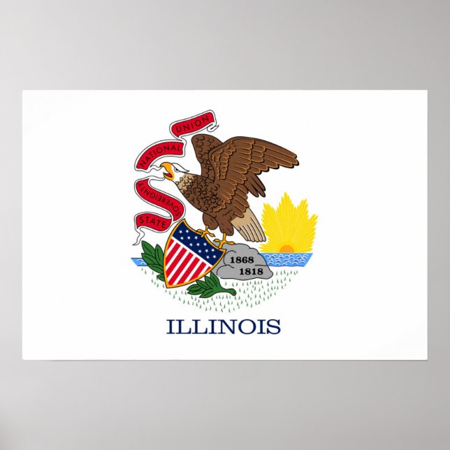 Affiche State Flag of Illinois, USA (Devant)