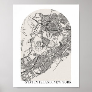 Affiche Staten Island New York Boho Arch Street Carte