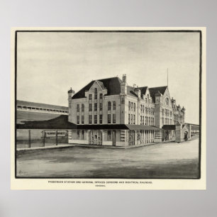 Affiche Station, accord et chemin de fer de Montréal,