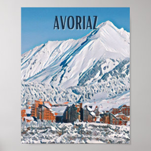 Affiche Station Avoriaz de ski