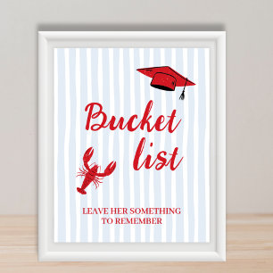 Affiche Station Bucket List Écrevisses Rouge & Bleu Remise