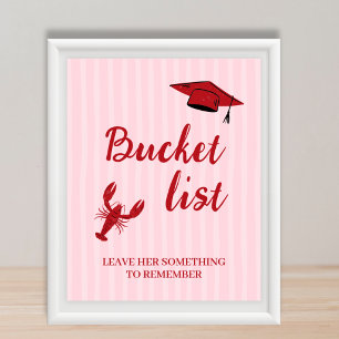Affiche Station Bucket List Écrevisses Rouge & Rose Gradua