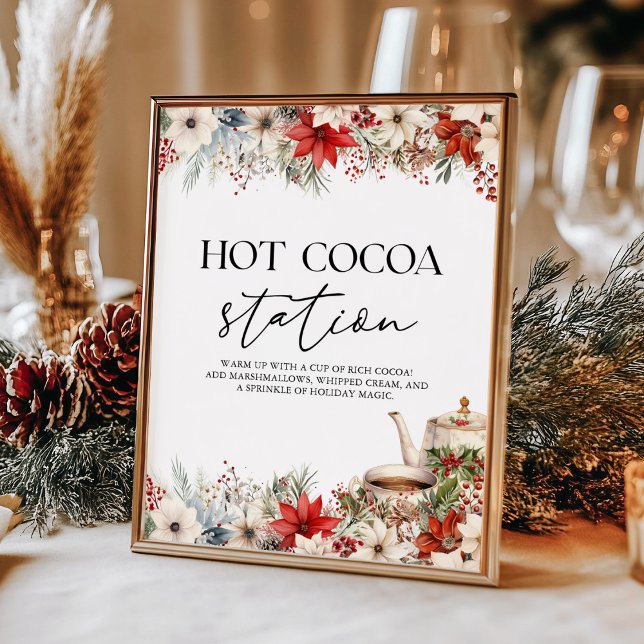 Affiche Station de Chocolat Chaud Fête de Thé de Noël des  (Créateur téléchargé)