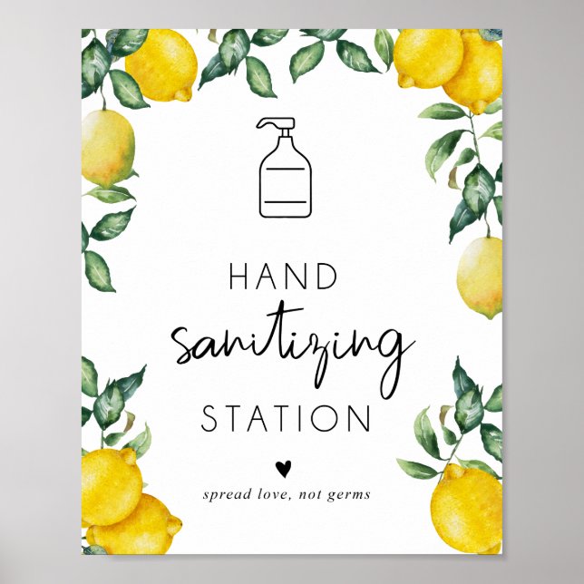 Affiche Station de désinfection des mains Citrons (Devant)
