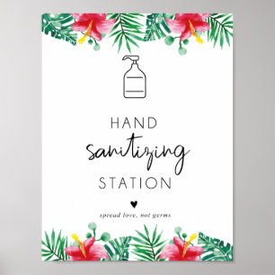 Affiche Station de désinfection tropicale des mains