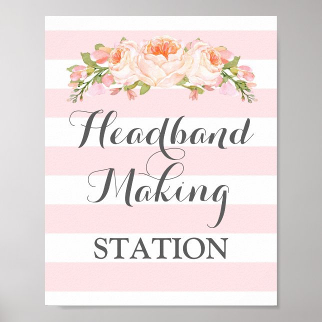 Affiche Station de fabrication du casque Signer Fleurs ros (Devant)