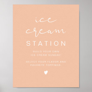 Affiche Station de glace LEAH Vibrant Pastel Orange Cute