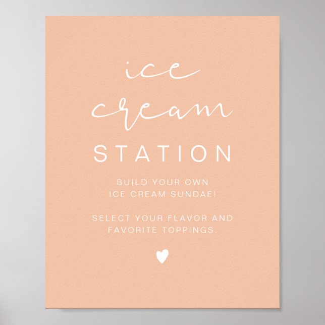 Affiche Station de glace LEAH Vibrant Pastel Orange Cute (Devant)