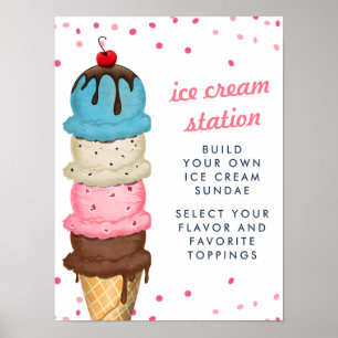 Affiche Station de glace moderne pour mariage estival