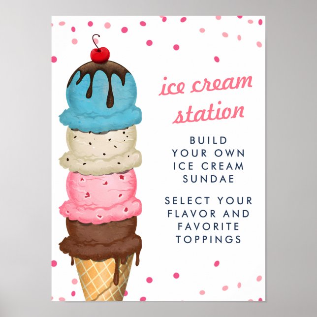 Affiche Station de glace moderne pour mariage estival (Devant)