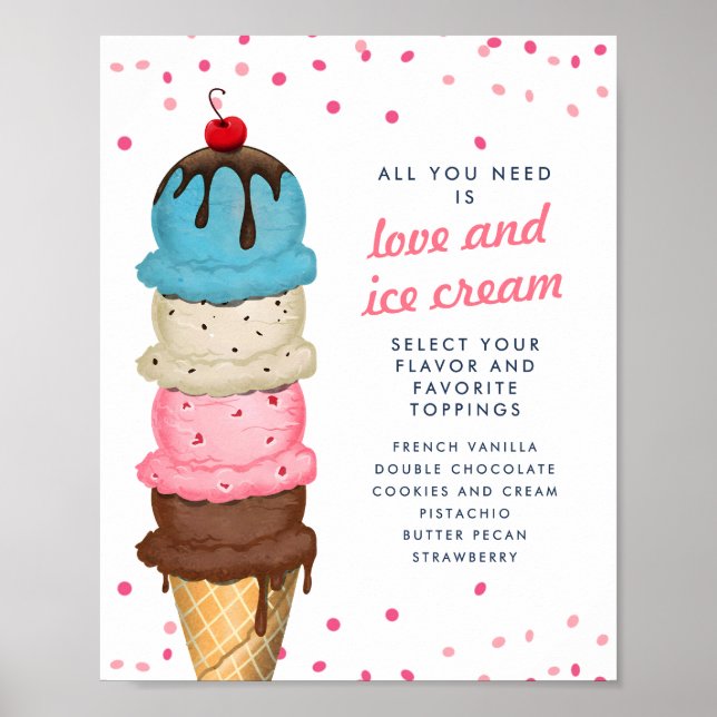 Affiche Station de glace moderne pour mariage estival (Devant)