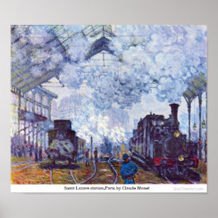 Affiche Station de Lazare de saint, Paris par Claude Monet