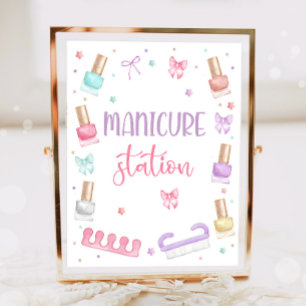 Affiche Station de manucure Mani-Pedi Fête Pédicure Spa Fi