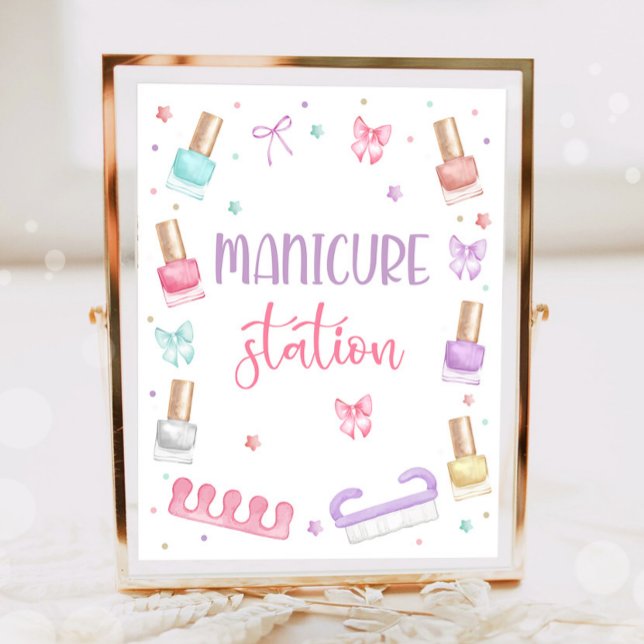 Affiche Station de manucure Mani-Pedi Fête Pédicure Spa Fi (Créateur téléchargé)