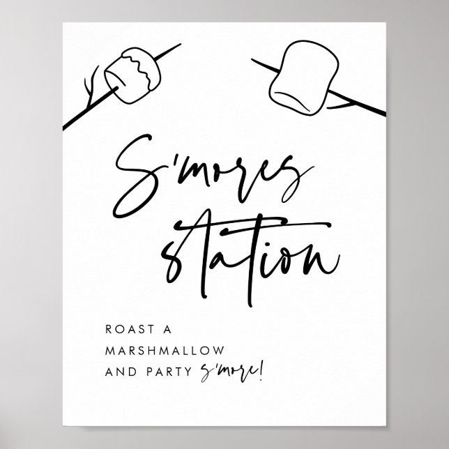 Affiche Station de Marshmallow S'mores (Devant)
