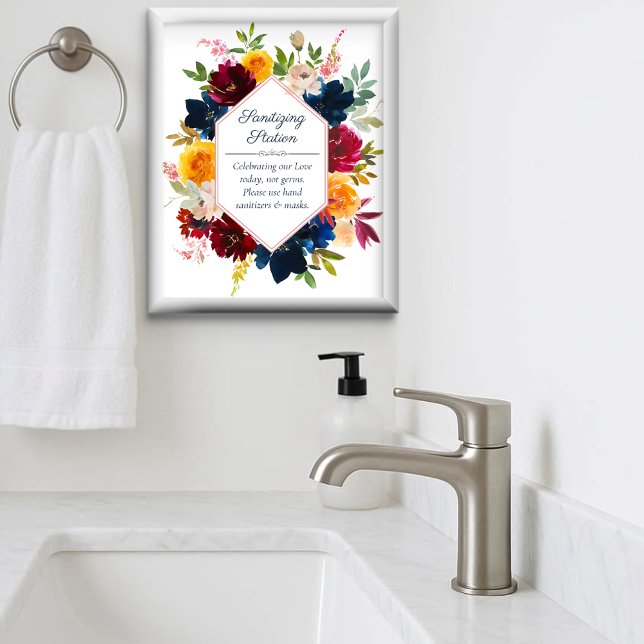 Affiche Station de nettoyage pour mariage aux couleurs flo (Créateur téléchargé)