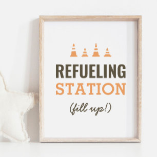 Affiche Station de ravitaillement Symbole de table de fête