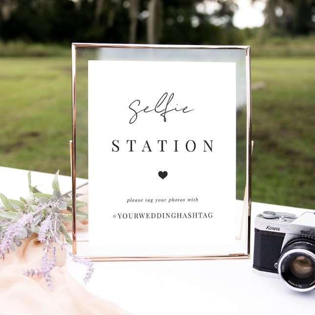 Affiche Station de selfie de mariage minimal moderne & has (Créateur téléchargé)