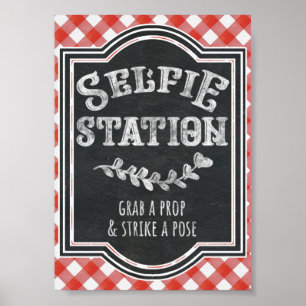 Affiche Station de selfie pour la fête de fiançailles du c