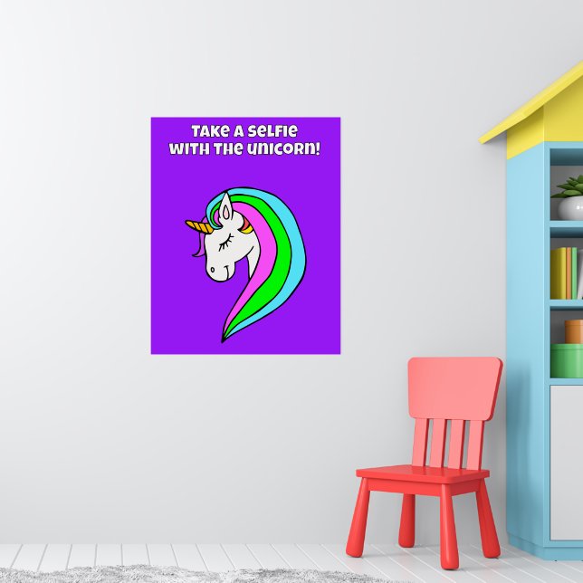 Affiche Station de Selfie Unicorn Rainbow (Pépinière 1)