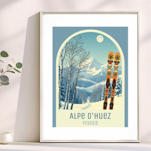 Affiche Station de ski Alpe d'Huez France