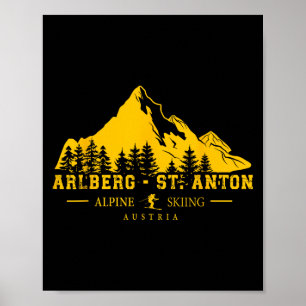 Affiche Station de ski Arlberg St. Anton Autriche Ski alpi