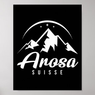 Affiche Station de ski Arosa Suisse Ski Snowboard