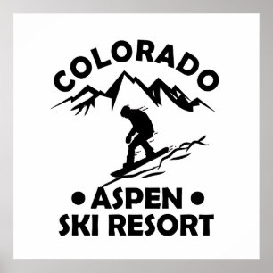 Affiche Station de ski Aspen Colorado