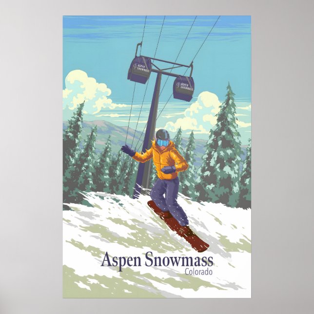 Affiche Station de ski Aspen Snowmass Colorado (Devant)
