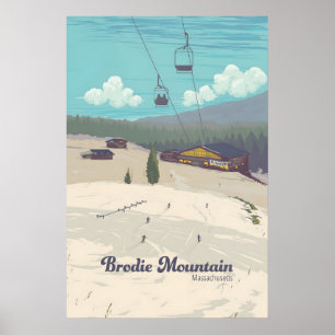 Affiche Station de ski Brodie Mountain Massachusetts USA