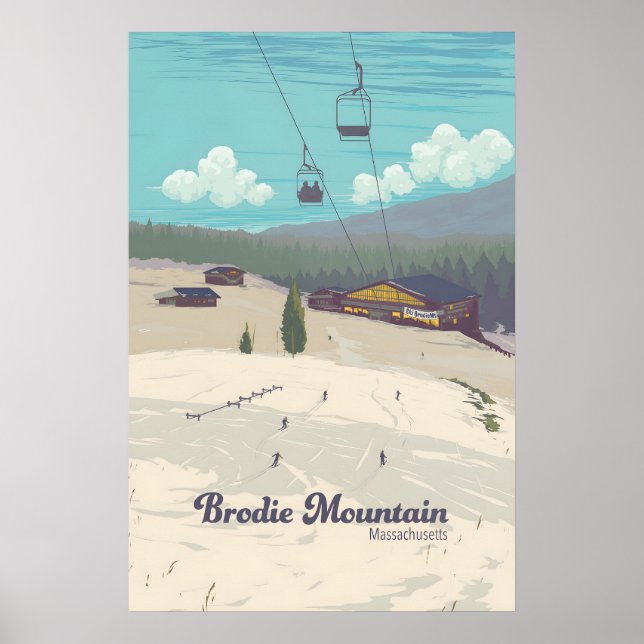 Affiche Station de ski Brodie Mountain Massachusetts USA (Devant)