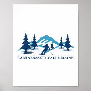 Affiche Station de ski Carrabett Valley Maine Ski Skieur