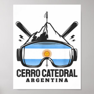 Affiche Station de ski Cerro Catedral argentine ski rétro