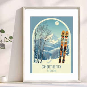 Affiche Station de ski Chamonix France