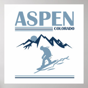 Affiche Station de ski d'Aspen Colorado