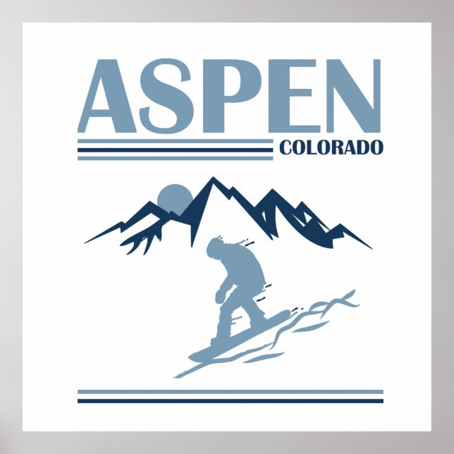 Affiche Station de ski d'Aspen Colorado (Devant)