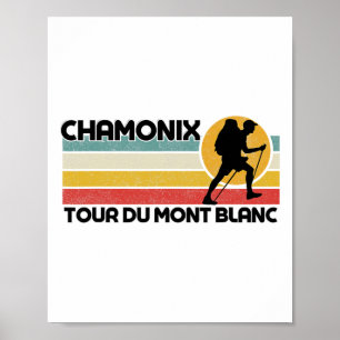Affiche Station de ski de Chamonix Tour du Mont-Blanc Skii